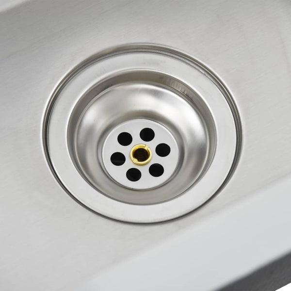 Lavello da Cucina Lavorato a Mano con Filtro in Acciaio Inox - doomostore