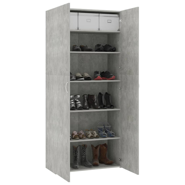 Scarpiera Grigio Cemento 80x35,5x180 cm in Truciolato - doomostore