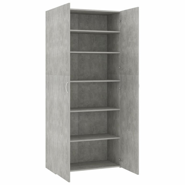 Scarpiera Grigio Cemento 80x35,5x180 cm in Truciolato - doomostore