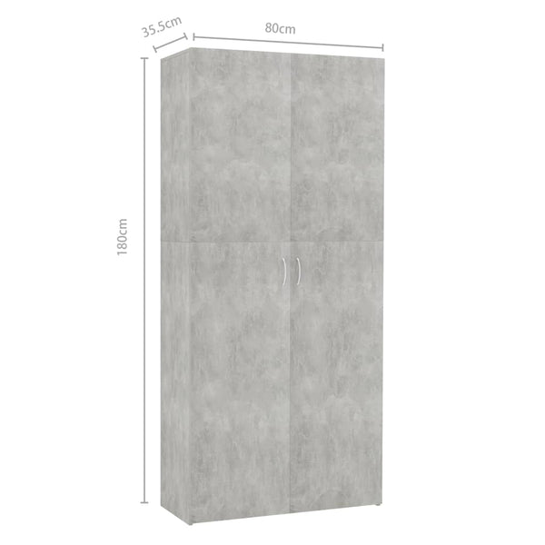 Scarpiera Grigio Cemento 80x35,5x180 cm in Truciolato - doomostore