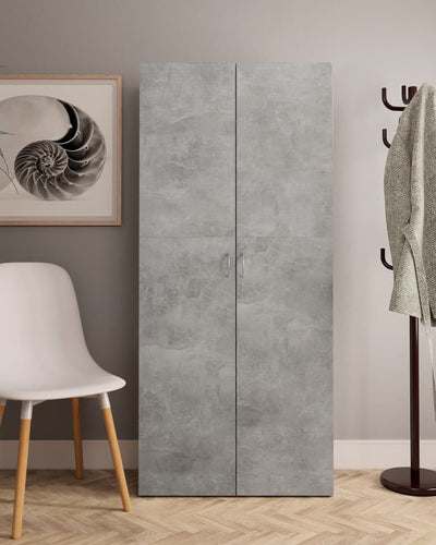 Scarpiera Grigio Cemento 80x35,5x180 cm in Truciolato