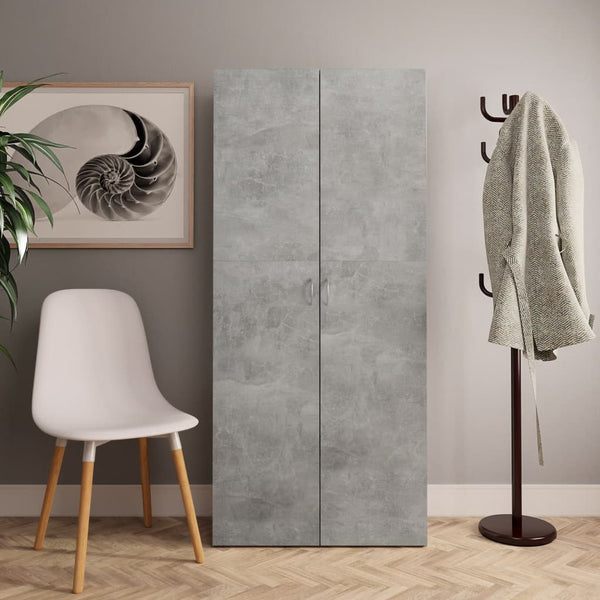 Scarpiera Grigio Cemento 80x35,5x180 cm in Truciolato - doomostore