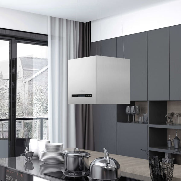 Cappa da Cucina ad Isola Sospesa LCD con Sensore 37 cm Acciaio - doomostore