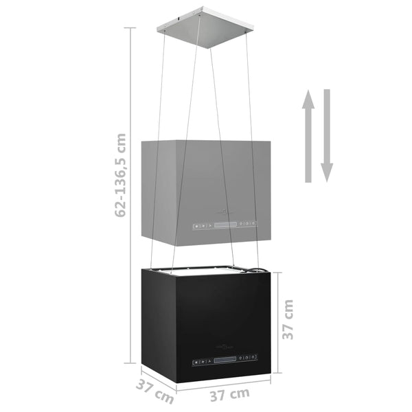 Cappa da Cucina ad Isola Sospesa LCD Sensore 37 cm in Acciaio - doomostore