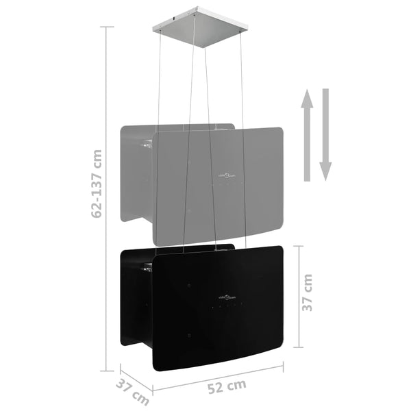 Cappa da Cucina ad Isola Sospesa LCD Sensore in Vetro Temperato - doomostore