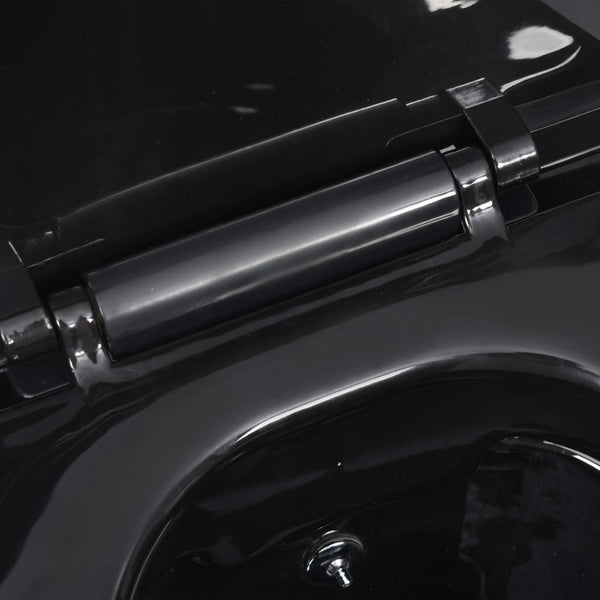 Toilette senza Bordo Sospesa con Funzione Bidet Ceramica Nera - doomostore