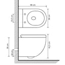 Toilette senza Bordo Sospesa con Funzione Bidet Ceramica Nera - doomostore