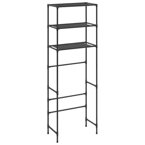 Scaffale per Bagno con 3 Ripiani Nero 53x28x169 cm - doomostore