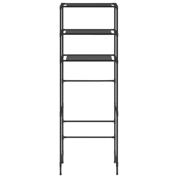 Scaffale per Bagno con 3 Ripiani Nero 53x28x169 cm - doomostore