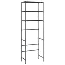 Scaffale per Bagno con 3 Ripiani Nero 53x28x169 cm - doomostore
