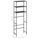 Scaffale per Bagno con 3 Ripiani Nero 53x28x169 cm - doomostore