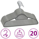 Set Appendiabiti 20 pz Antiscivolo Grigio in Velluto - doomostore