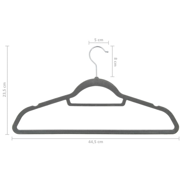 Set Appendiabiti 20 pz Antiscivolo Grigio in Velluto - doomostore