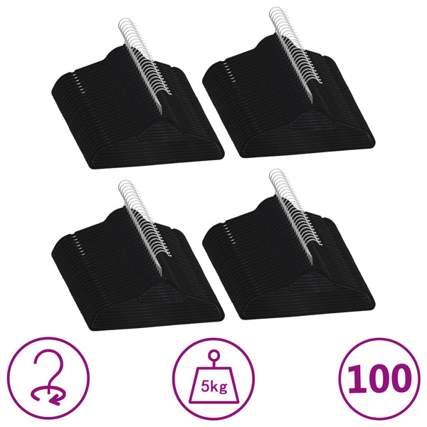 Set Appendiabiti 100 pz Antiscivolo Nero in Velluto - doomostore