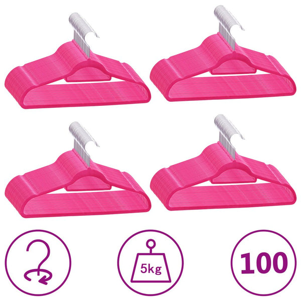 Set Appendiabiti 100 pz Antiscivolo Rosa in Velluto - doomostore
