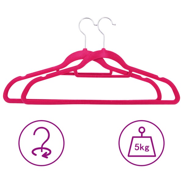 Set Appendiabiti 100 pz Antiscivolo Rosa in Velluto - doomostore
