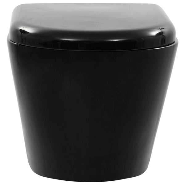 WC a Muro con Sciacquone Nascosto in Ceramica Nera - doomostore