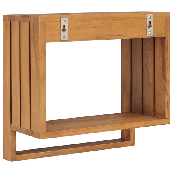 Porta Asciugamani a Parete 35x20x35 cm in Massello di Teak - doomostore