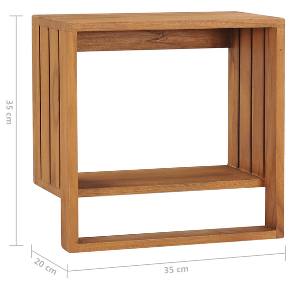 Porta Asciugamani a Parete 35x20x35 cm in Massello di Teak - doomostore