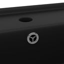 Lavabo Troppopieno Quadrato Nero Opaco 41x41cm Ceramica - doomostore