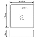 Lavabo Troppopieno Quadrato Nero Opaco 41x41cm Ceramica - doomostore