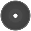 Lavandino Lusso Rotondo Grigio Scuro Opaco 40x15 cm in Ceramica - doomostore