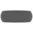Lavandino Lusso Rotondo Grigio Scuro Opaco 40x15 cm in Ceramica - doomostore