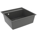 Lavello da Cucina con Foro Troppopieno Grigio in Granito - doomostore