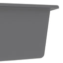 Lavello da Cucina Doppio con Foro Troppopieno Grigio in Granito - doomostore