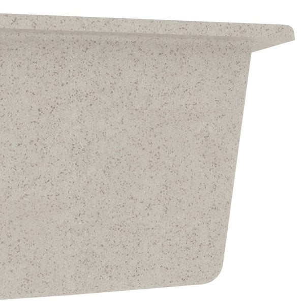 Lavello da Cucina Doppio con Foro Troppopieno Beige in Granito - doomostore