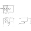 Lavello da Cucina Doppio con Foro Troppopieno Bianco in Granito - doomostore