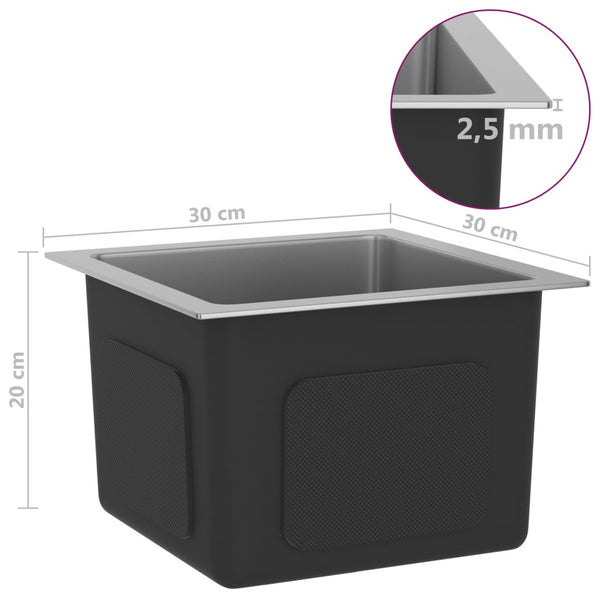 Lavello da Cucina Lavorato a Mano con Filtro in Acciaio Inox - doomostore