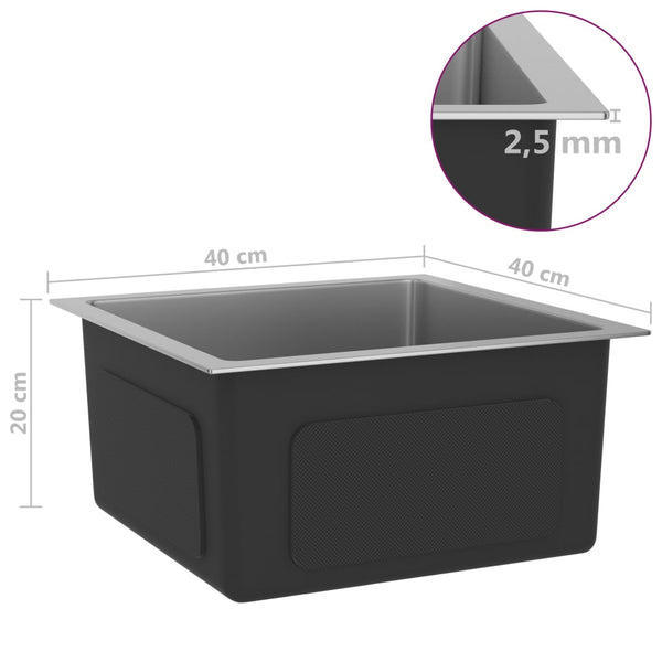 Lavello da Cucina Lavorato a Mano con Filtro in Acciaio Inox - doomostore