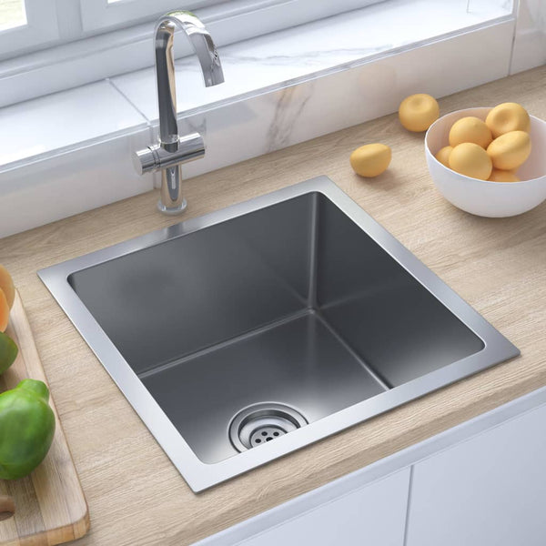 Lavello da Cucina Lavorato a Mano con Filtro in Acciaio Inox - doomostore