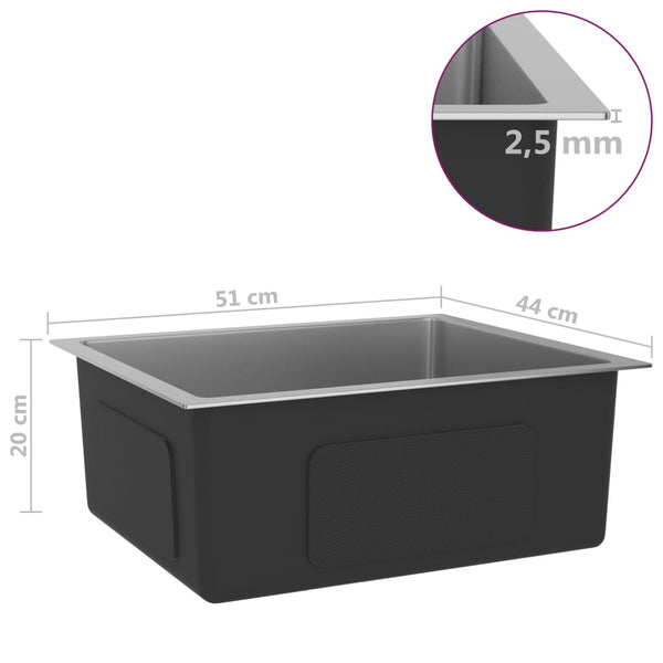 Lavello da Cucina Lavorato a Mano con Filtro in Acciaio Inox - doomostore
