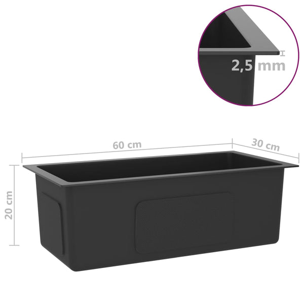 Lavello da Cucina Lavorato a Mano con Filtro Nero Acciaio Inox - doomostore
