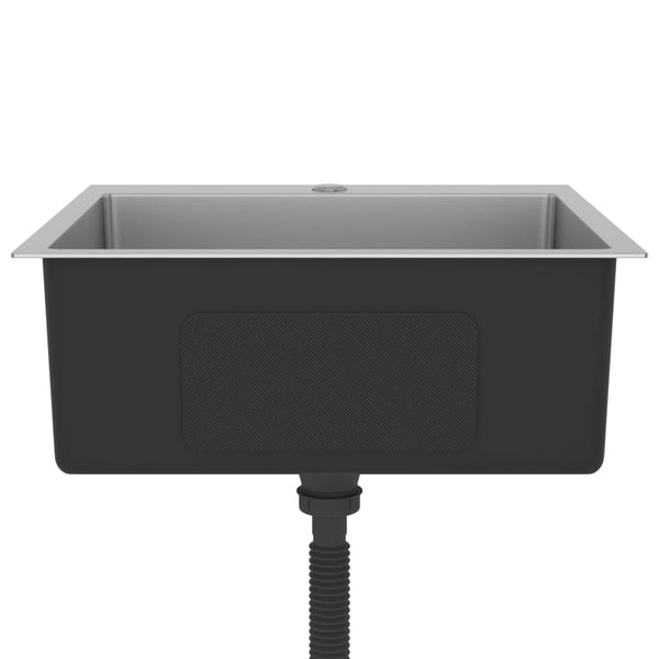 Lavello da Cucina Lavorato a Mano con Filtro in Acciaio Inox - doomostore