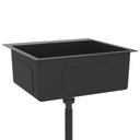 Lavello Cucina Lavorato a Mano Foro Rubinetto Nero Acciaio Inox - doomostore