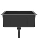 Lavello Cucina Lavorato a Mano Foro Rubinetto Nero Acciaio Inox - doomostore