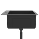 Lavello Cucina Lavorato a Mano Foro Rubinetto Nero Acciaio Inox - doomostore