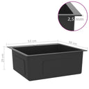 Lavello Cucina Lavorato a Mano Foro Rubinetto Nero Acciaio Inox - doomostore