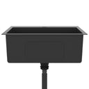 Lavello Cucina Lavorato a Mano Foro Rubinetto Nero Acciaio Inox - doomostore