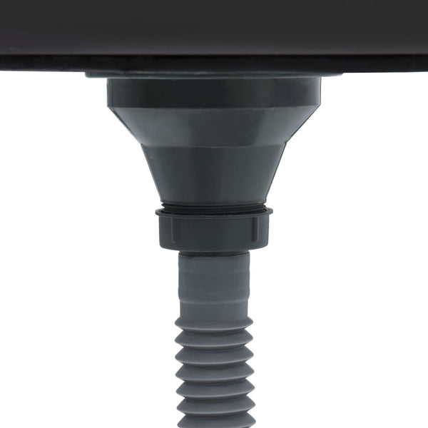 Lavello Cucina Lavorato a Mano Foro Rubinetto Nero Acciaio Inox - doomostore