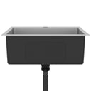 Lavello Cucina Lavorato a Mano con Foro Rubinetto Acciaio Inox - doomostore