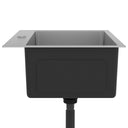 Lavello Cucina Lavorato a Mano con Foro Rubinetto Acciaio Inox - doomostore