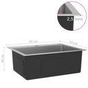 Lavello Cucina Lavorato a Mano con Foro Rubinetto Acciaio Inox - doomostore