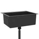 Lavello Cucina Lavorato a Mano Foro Rubinetto Nero Acciaio Inox - doomostore