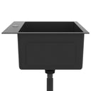 Lavello Cucina Lavorato a Mano Foro Rubinetto Nero Acciaio Inox - doomostore