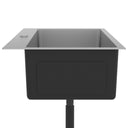 Lavello Cucina Lavorato a Mano con Foro Rubinetto Acciaio Inox - doomostore