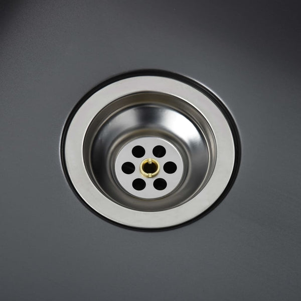 Lavello da Cucina Lavorato a Mano con Filtro Nero Acciaio Inox - doomostore